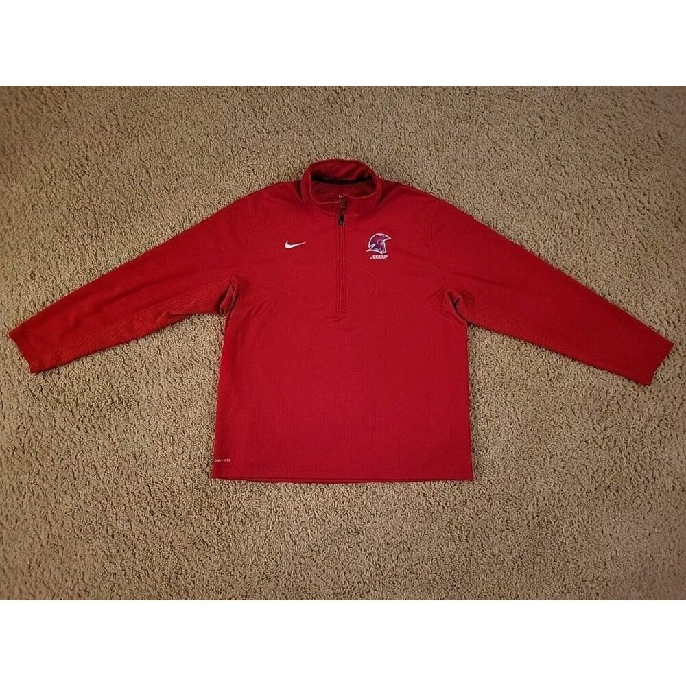 Nike Dri Fit William Jessup 1/2 Zip Pullover Jacket Size XL Red Zipper Pocket